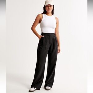 Abercrombie & Fitch Sloan Tailored Wide Leg Curve Love Black Pant